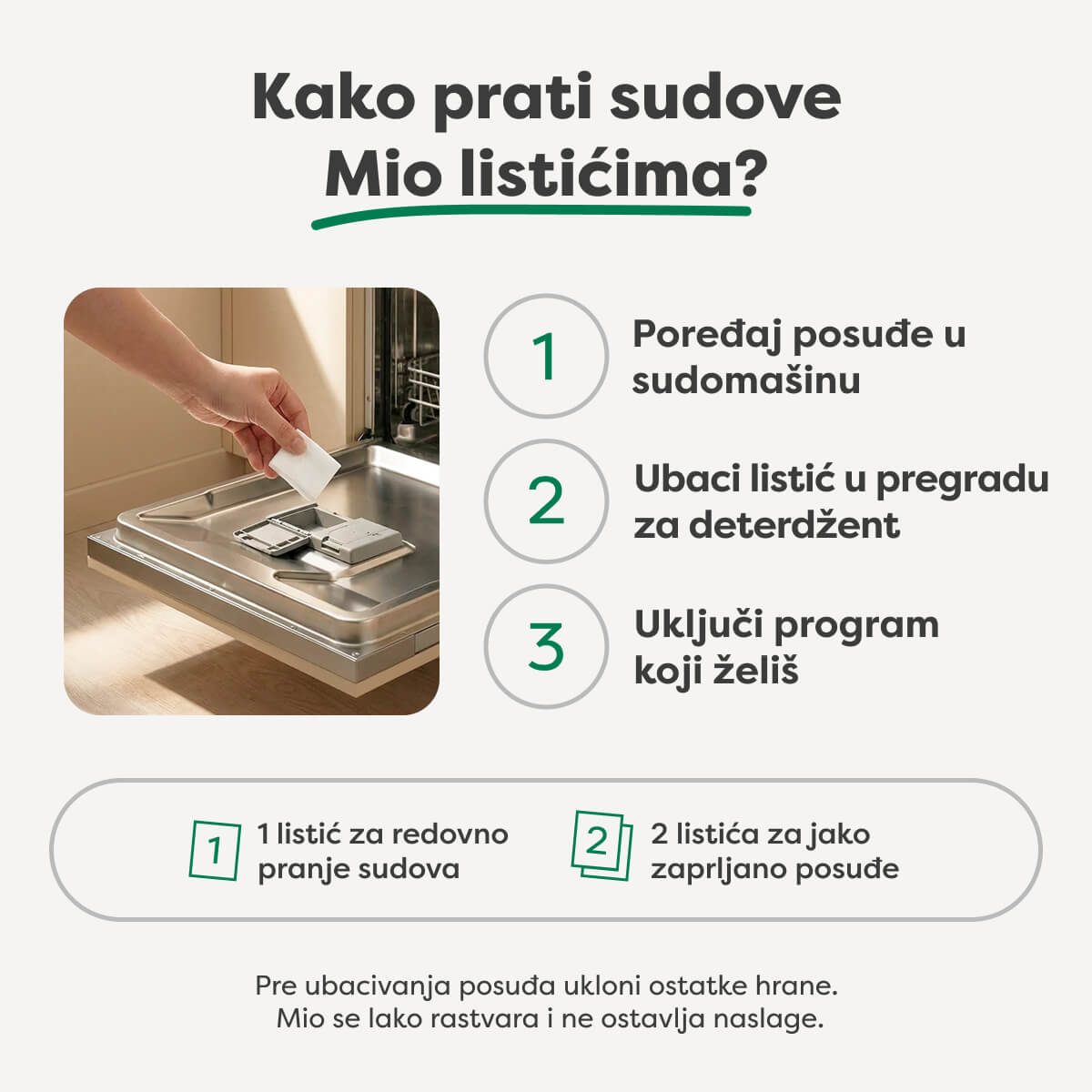 Listići za pranje sudova